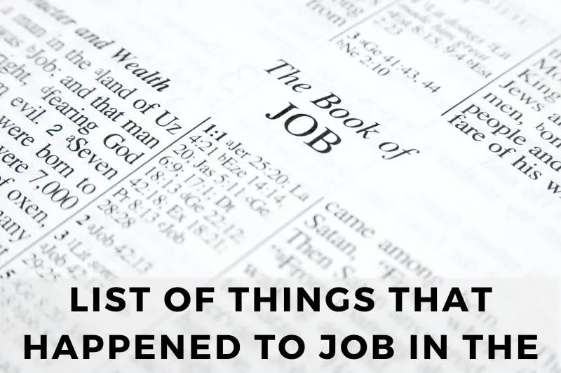 List of Things That Happened to Job in the Bible